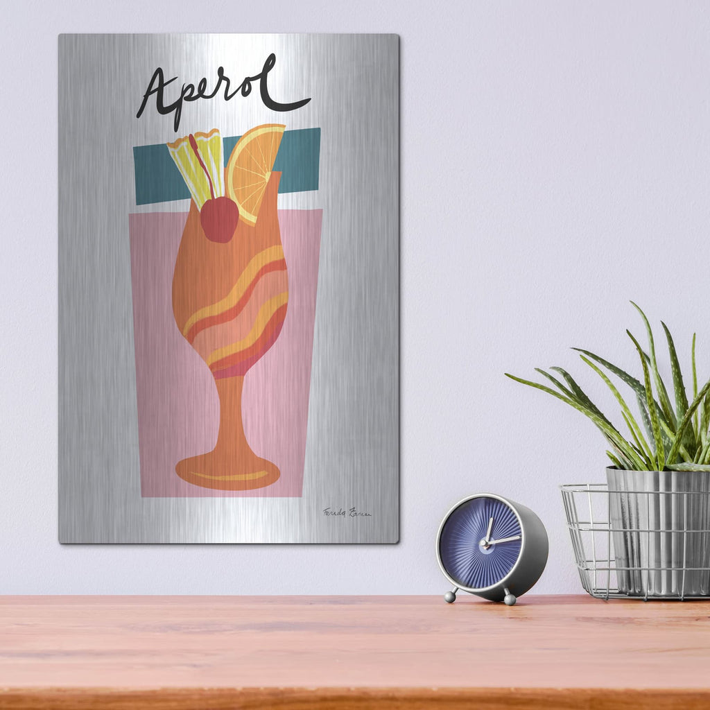 'Colorful Cocktails 4' by Farida Zaman – Metal Wall Art, 12x16 room view