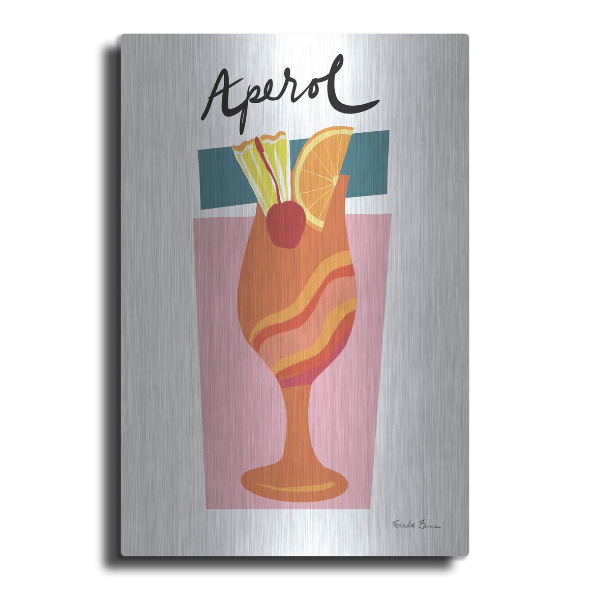 'Colorful Cocktails 4' by Farida Zaman – Metal Wall Art