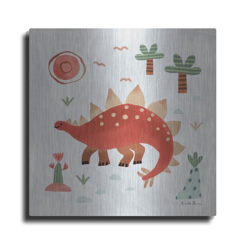 'Dino Fun 2' by Farida Zaman – Metal Wall Art