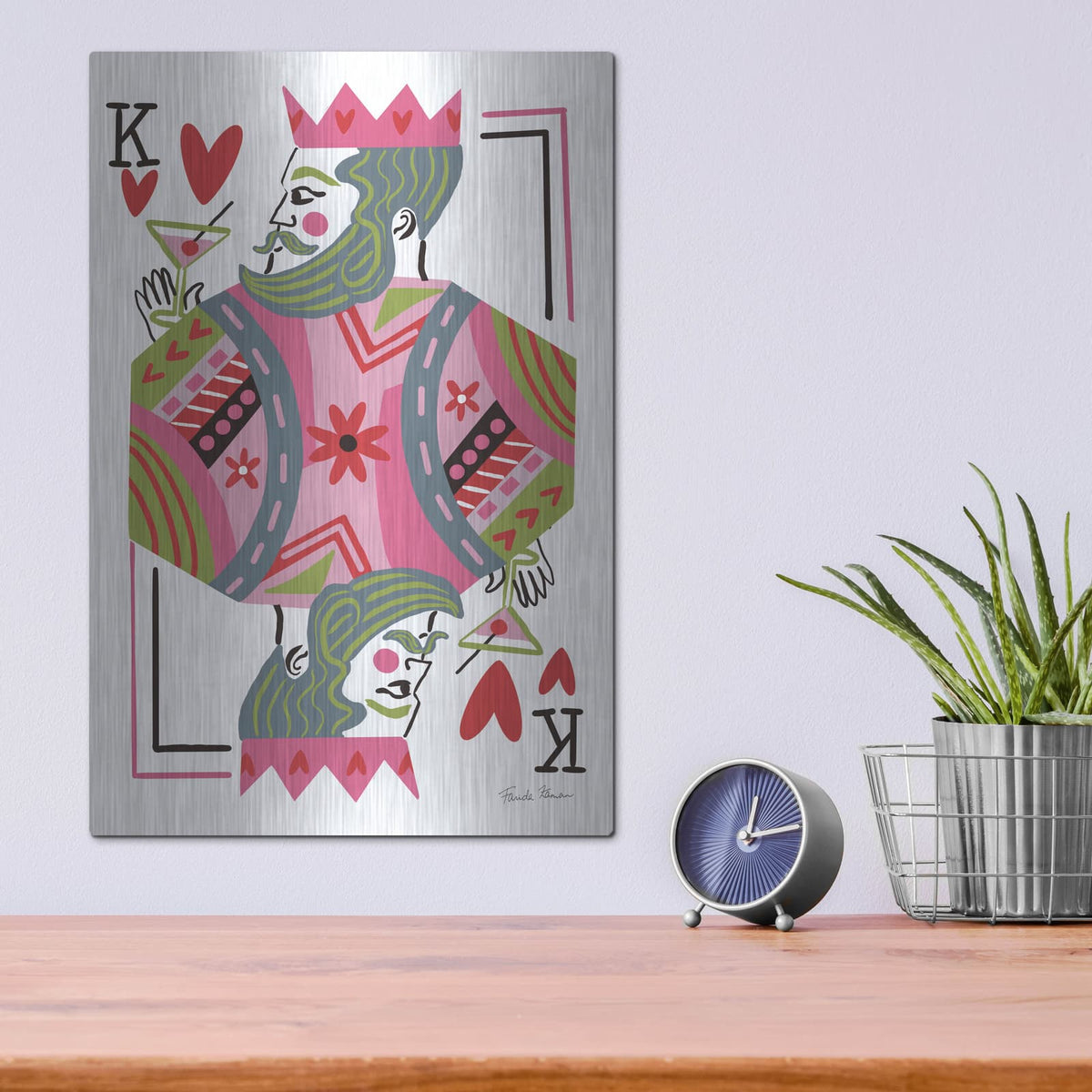'King Of Hearts' by Farida Zaman – Metal Wall Art, 12x16 room view