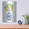 'Lemon Chinoiserie 2 V2' by Farida Zaman – Metal Wall Art, 12x16 room view