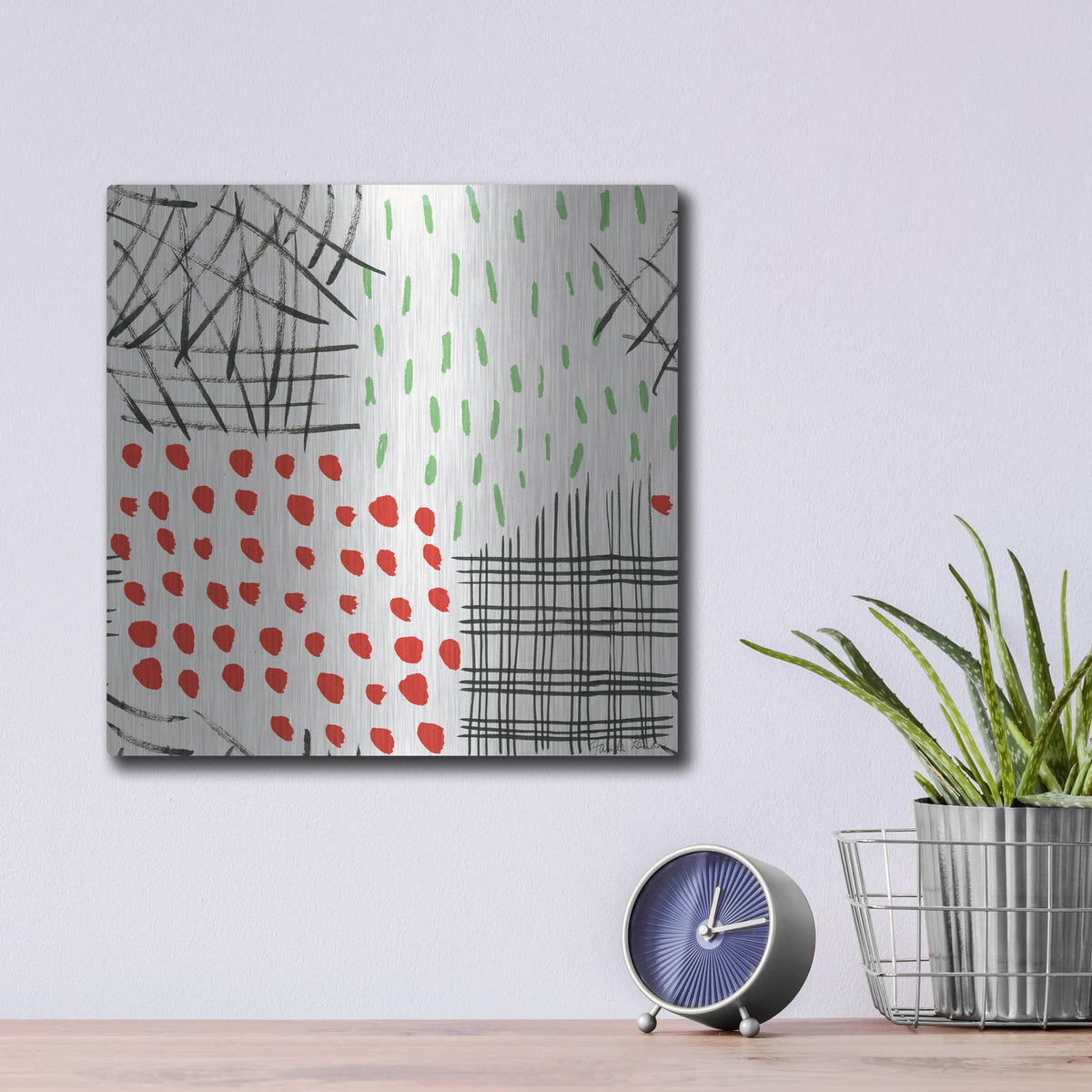 'Neighborhood Holiday Pattern 2' by Farida Zaman – Metal Wall Art, 12x12 room view