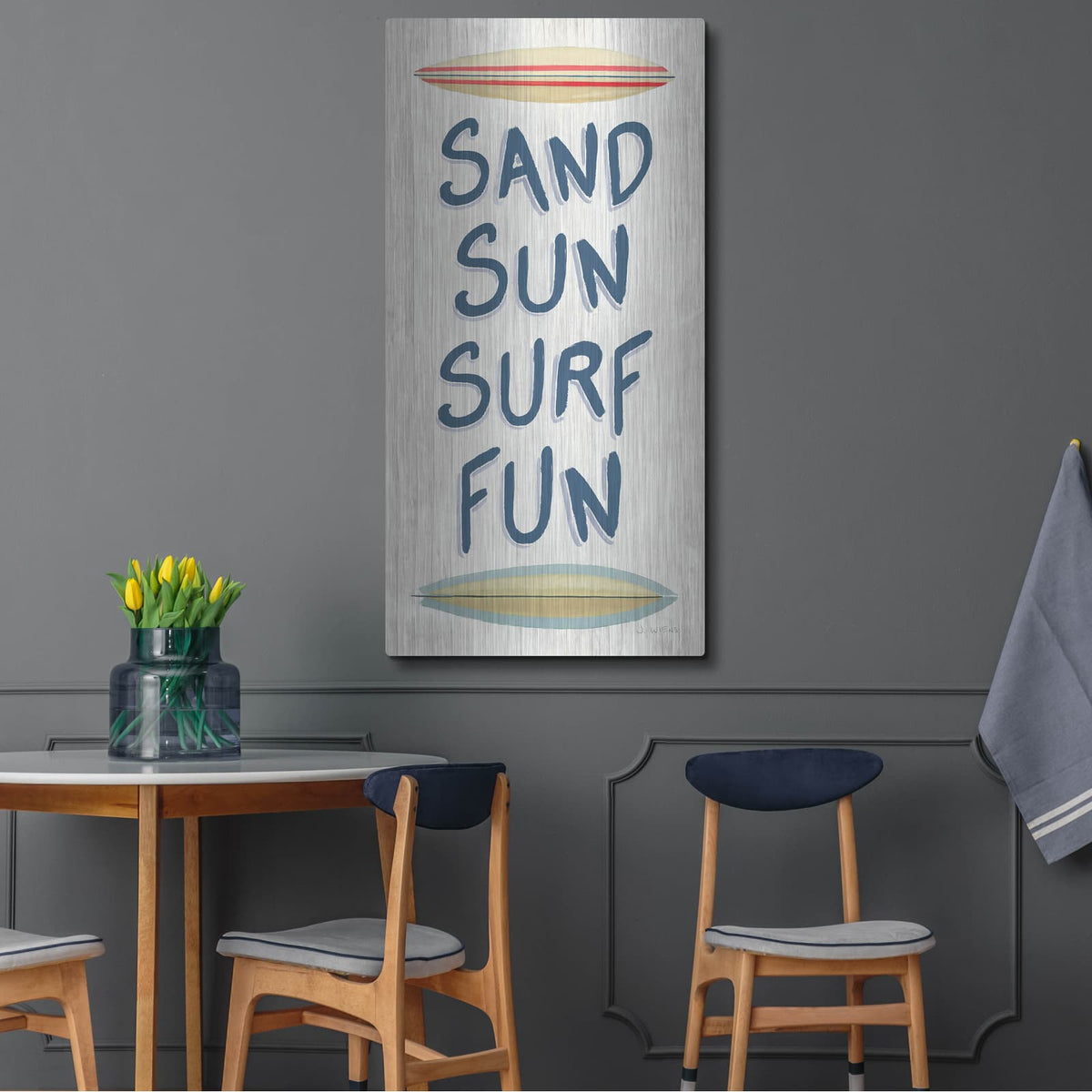 'Beach Time 5 Fun' by James Wiens – Metal Wall Art, 24x48 room view