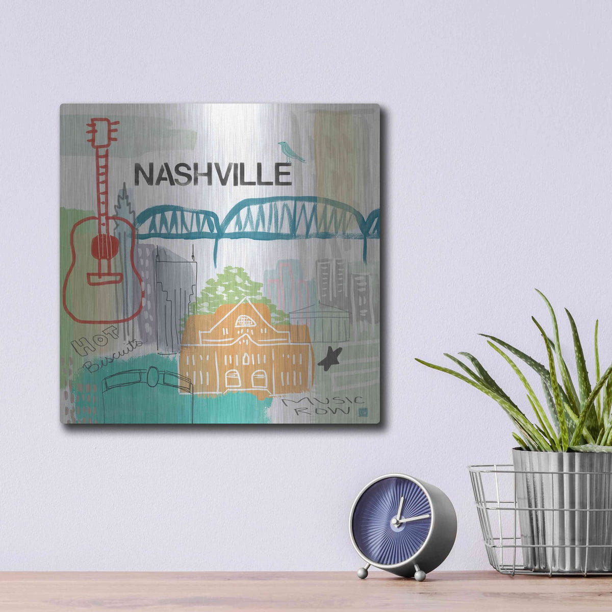 'Nashville' by Linda Woods – Metal Wall Art, 12x12 room view