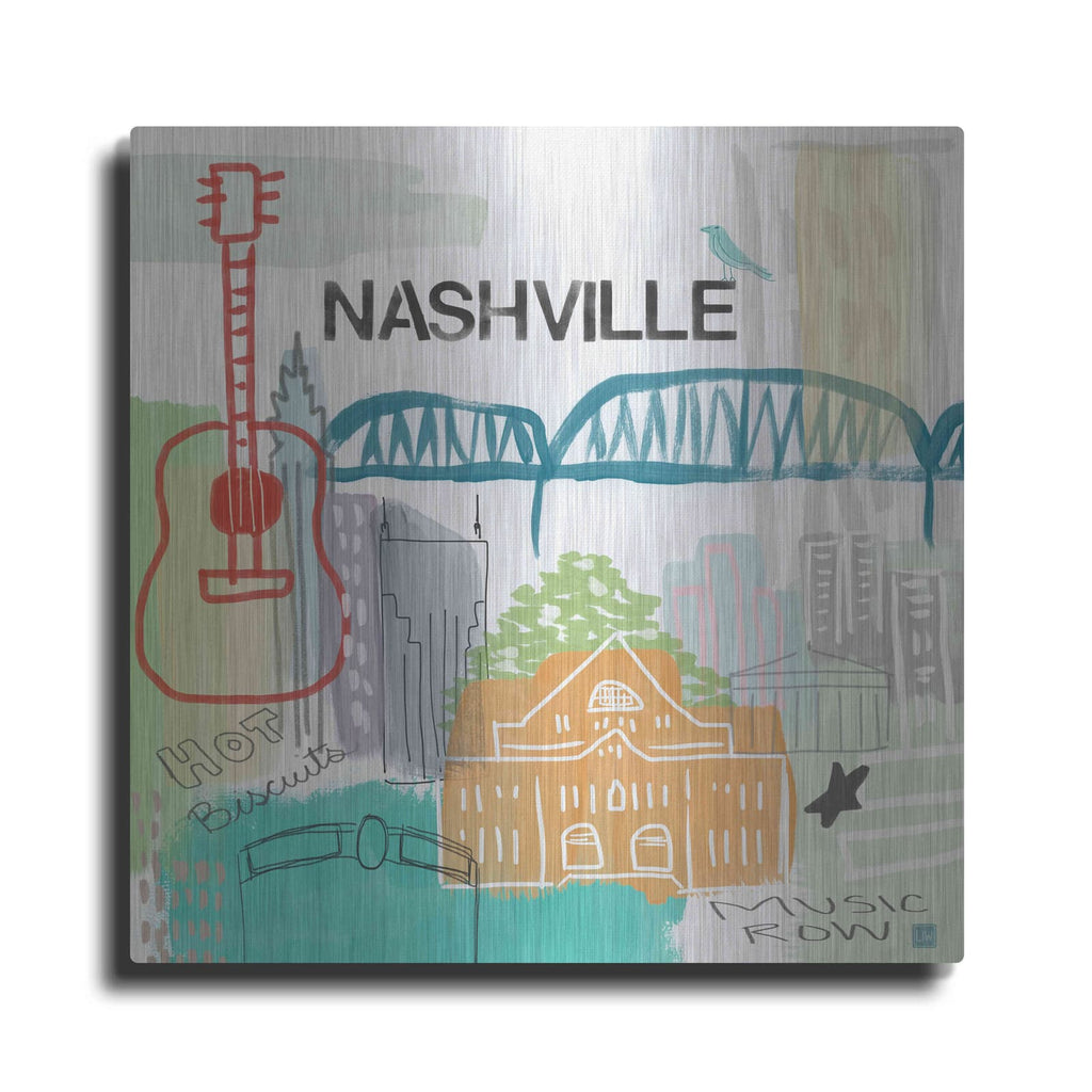 'Nashville' by Linda Woods – Metal Wall Art