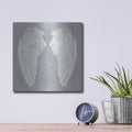 'Wings 1 On Gray Flipped' by James Wiens – Metal Wall Art, 12x12 room view