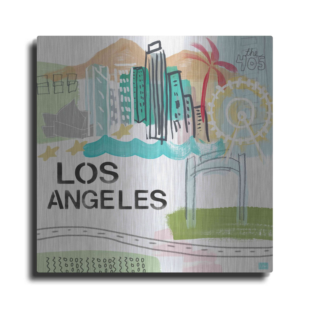 'Los Angeles' by Linda Woods – Metal Wall Art