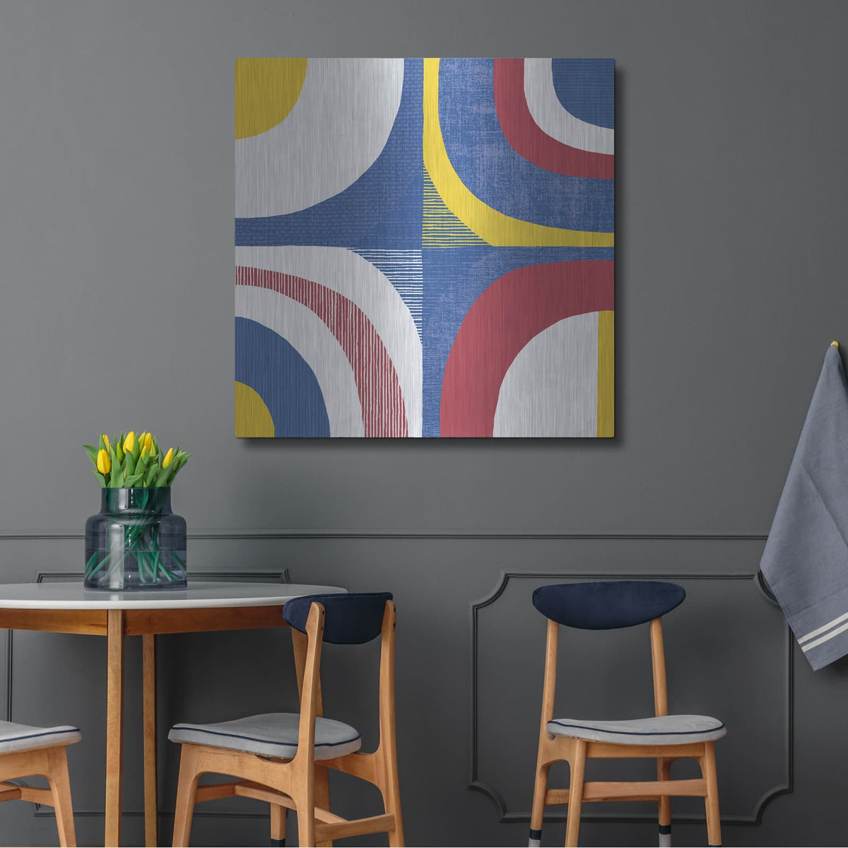 'Abstract Circles' by Wild Apple Portfolio – Metal Wall Art, 36x36 room view