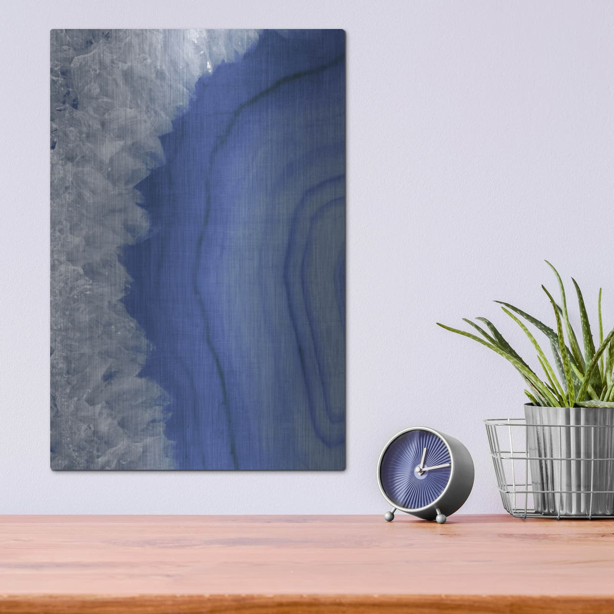'Agate Geode 1 Navy' by Wild Apple Portfolio – Metal Wall Art, 12x16 room view