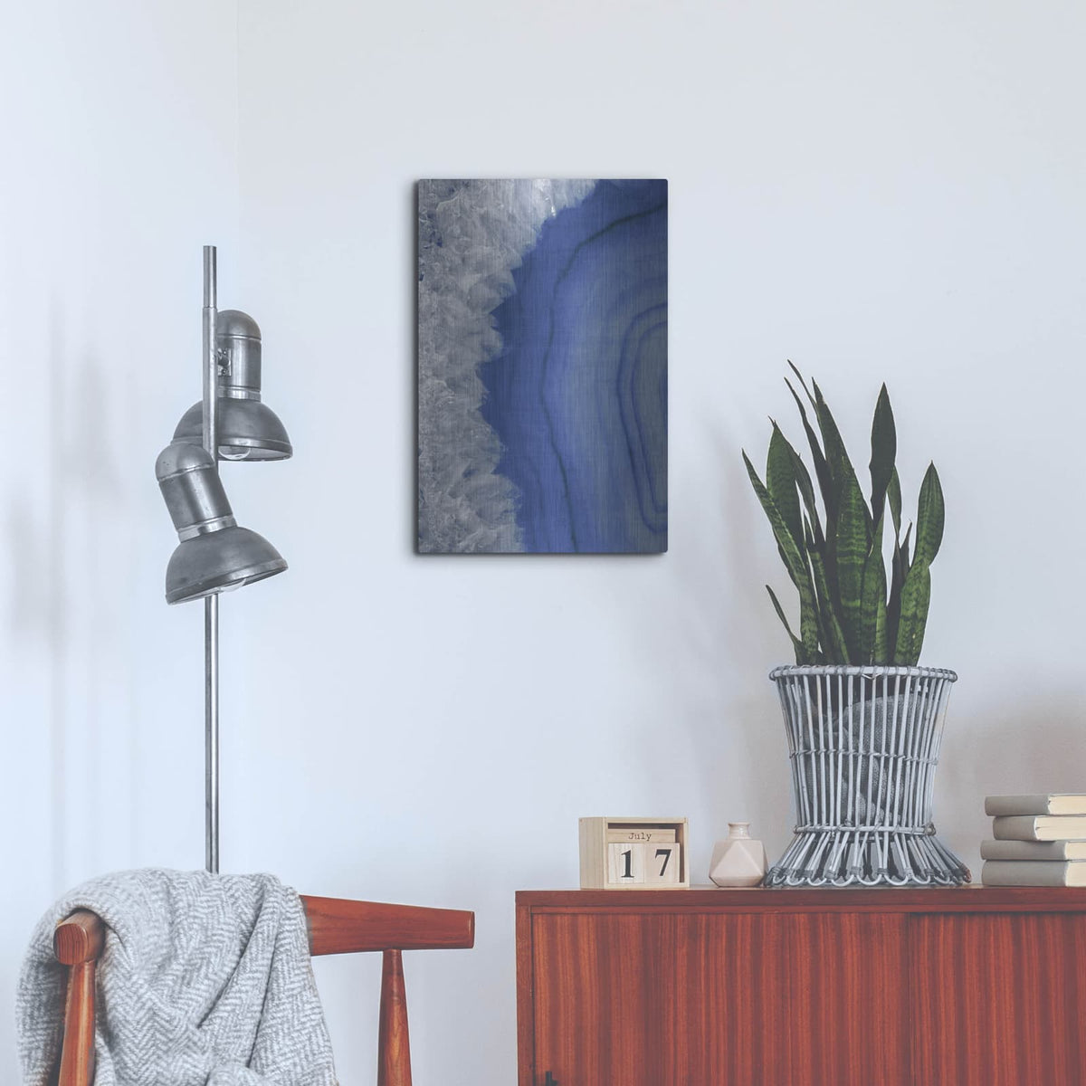 'Agate Geode 1 Navy' by Wild Apple Portfolio – Metal Wall Art, 16x24 room view