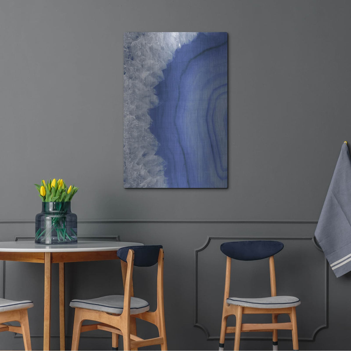 'Agate Geode 1 Navy' by Wild Apple Portfolio – Metal Wall Art, 24x36 room view