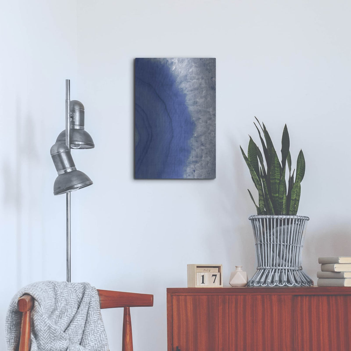 'Agate Geode 2 Navy' by Wild Apple Portfolio – Metal Wall Art, 16x24 room view