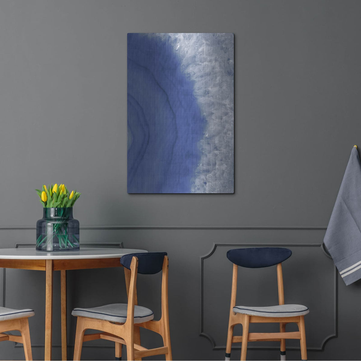'Agate Geode 2 Navy' by Wild Apple Portfolio – Metal Wall Art, 24x36 room view
