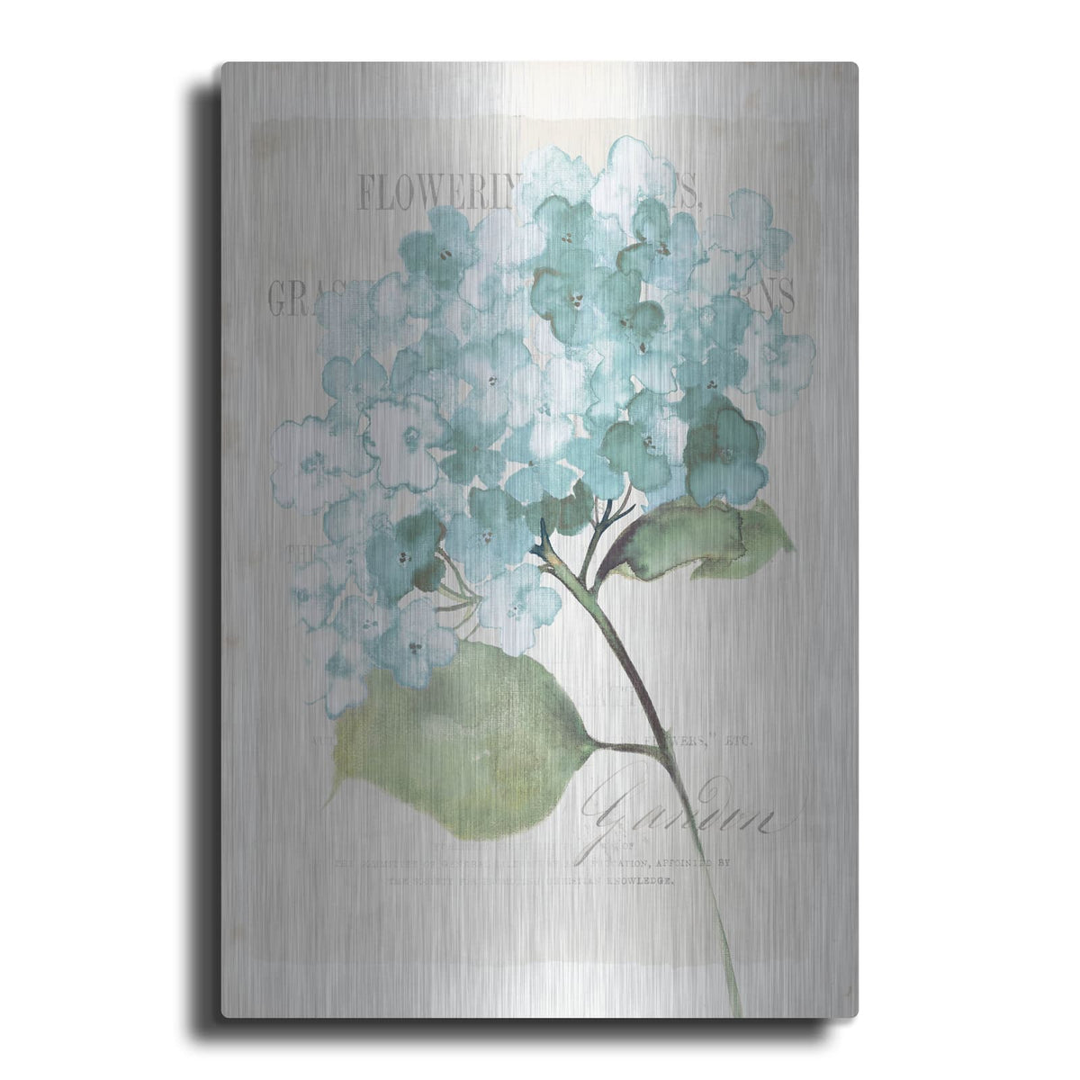 'Antique Floral 1 Blue Vintage' by Wild Apple Portfolio – Metal Wall Art