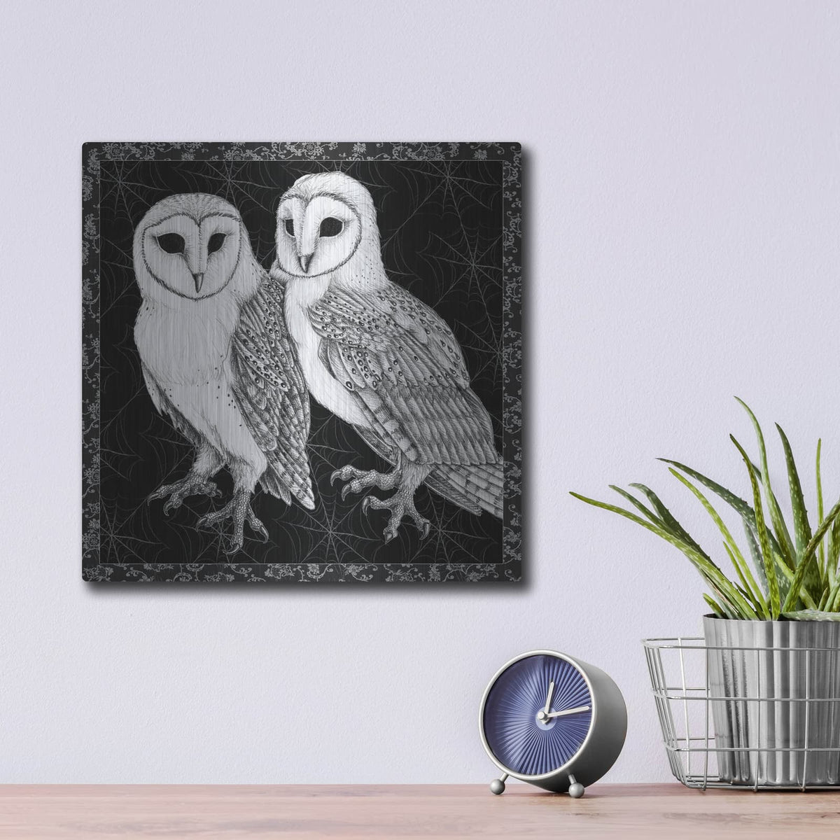'Arsenic And Old Lace Bw No Words 4' by Wild Apple Portfolio – Metal Wall Art, 12x12 room view