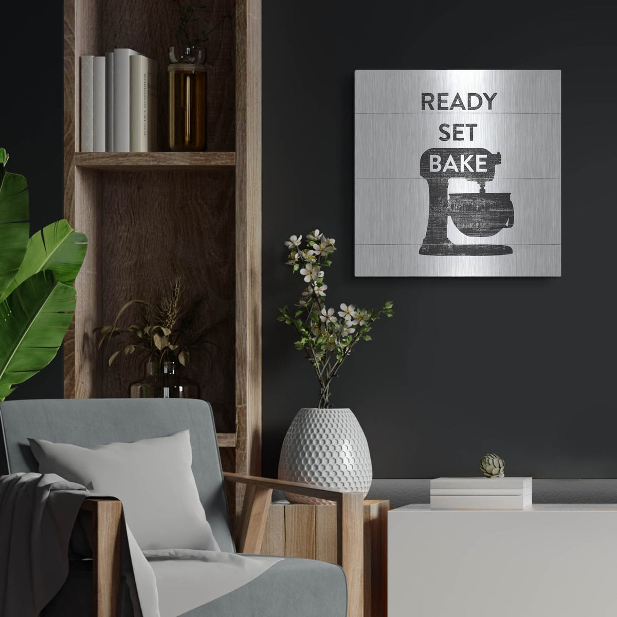 'Bake 2 Farmhouse' by Wild Apple Portfolio – Metal Wall Art, 24x24 room view