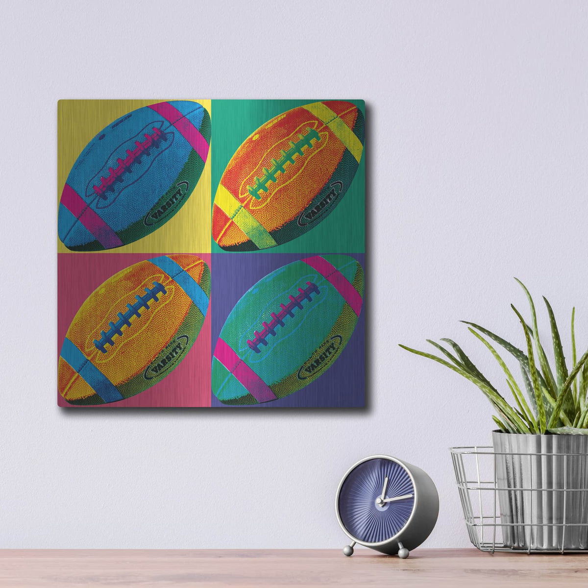 'Ball Four Football C' by Wild Apple Portfolio – Metal Wall Art, 12x12 room view