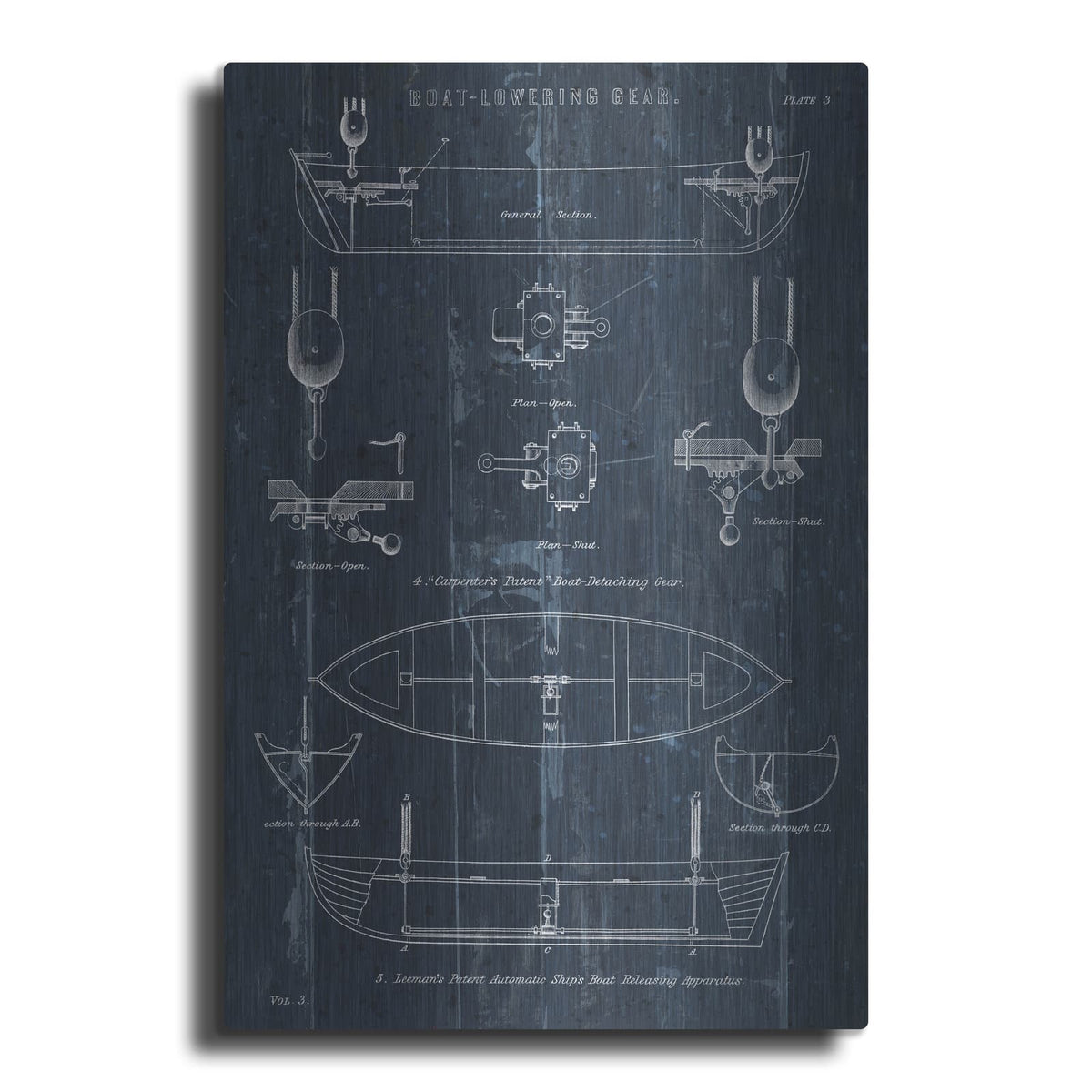 'Boat Launching Blueprint 2' by Wild Apple Portfolio – Metal Wall Art