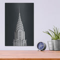 'Chrysler Building On Black' by Wild Apple Portfolio – Metal Wall Art, 12x16 room view