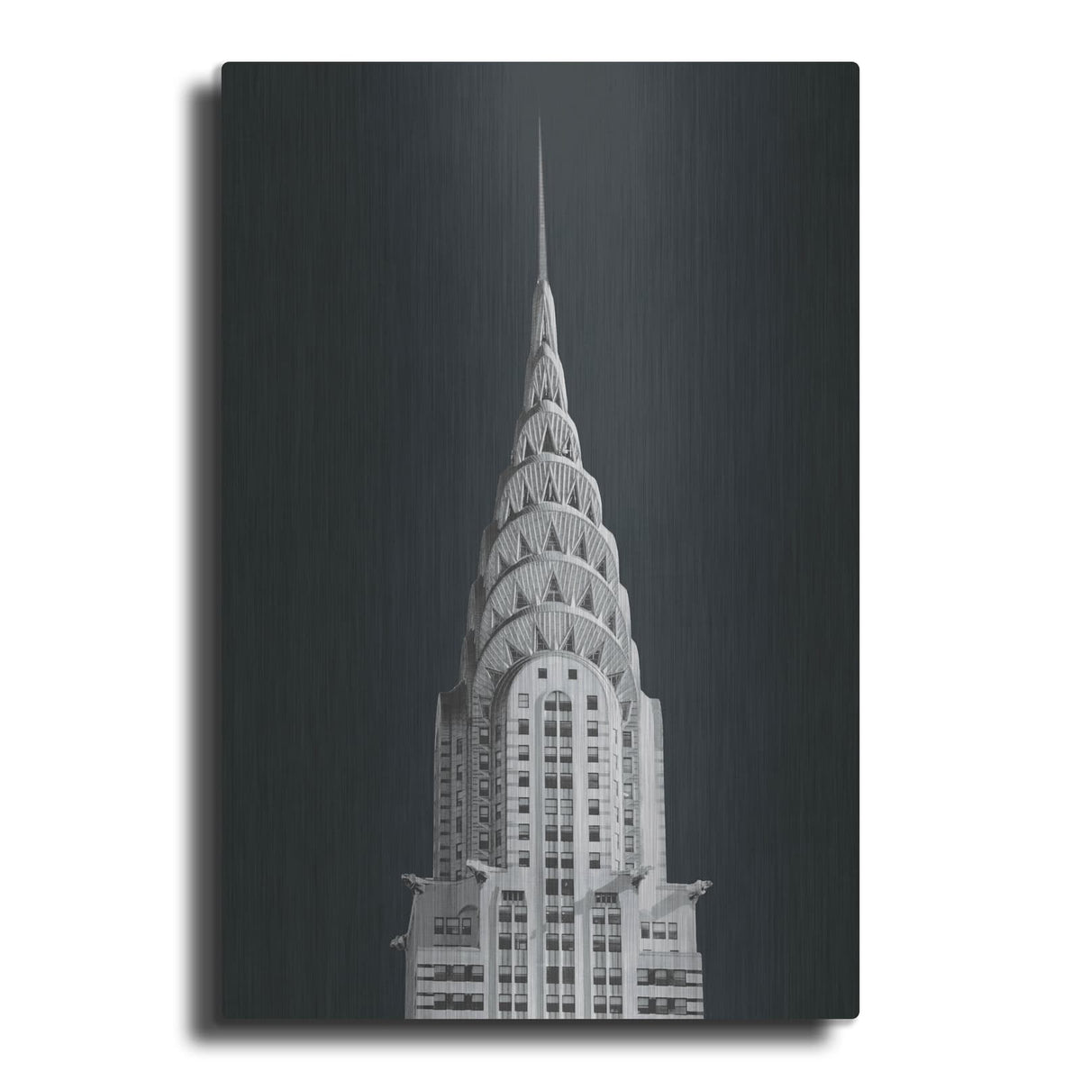 'Chrysler Building On Black' by Wild Apple Portfolio – Metal Wall Art