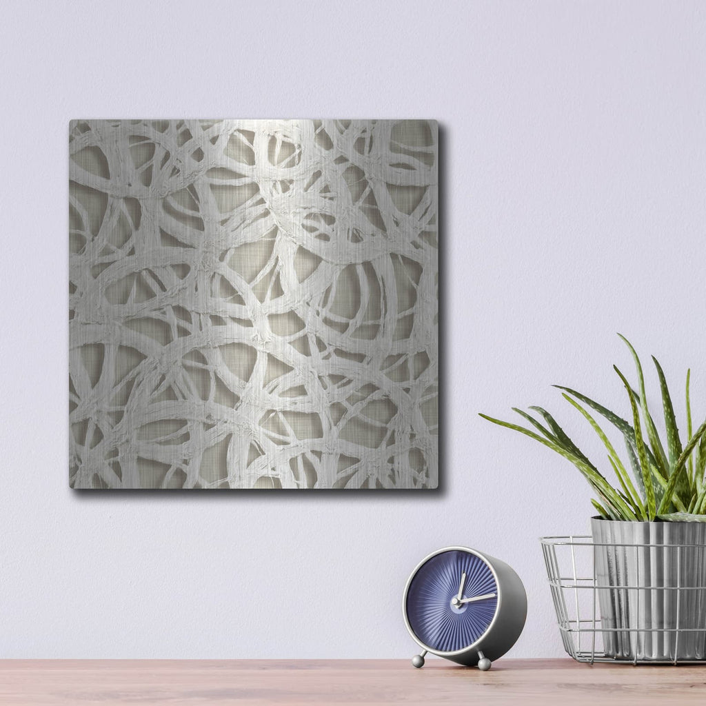 'Endless Circles Front Linen' by Wild Apple Portfolio – Metal Wall Art, 12x12 room view