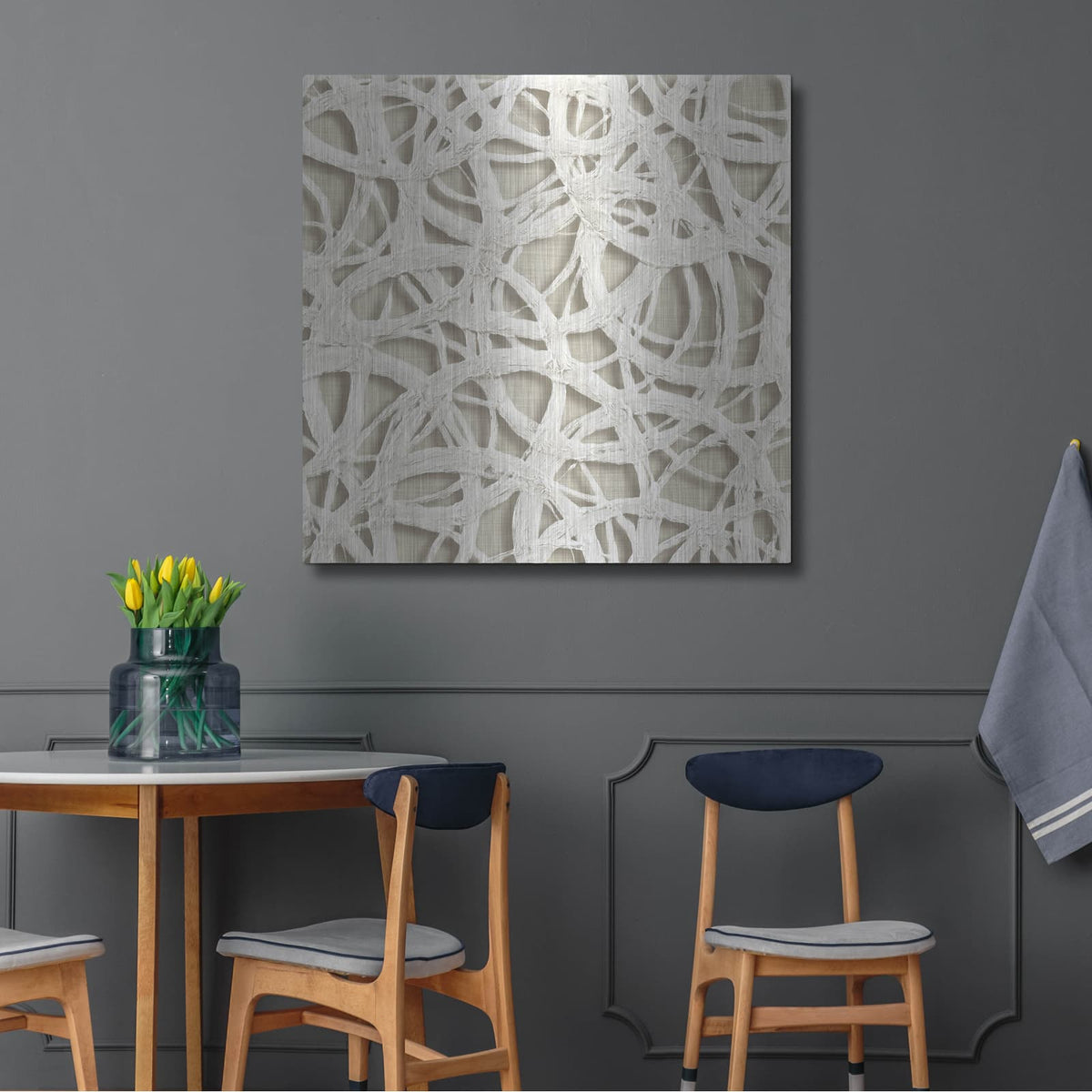 'Endless Circles Front Linen' by Wild Apple Portfolio – Metal Wall Art, 36x36 room view