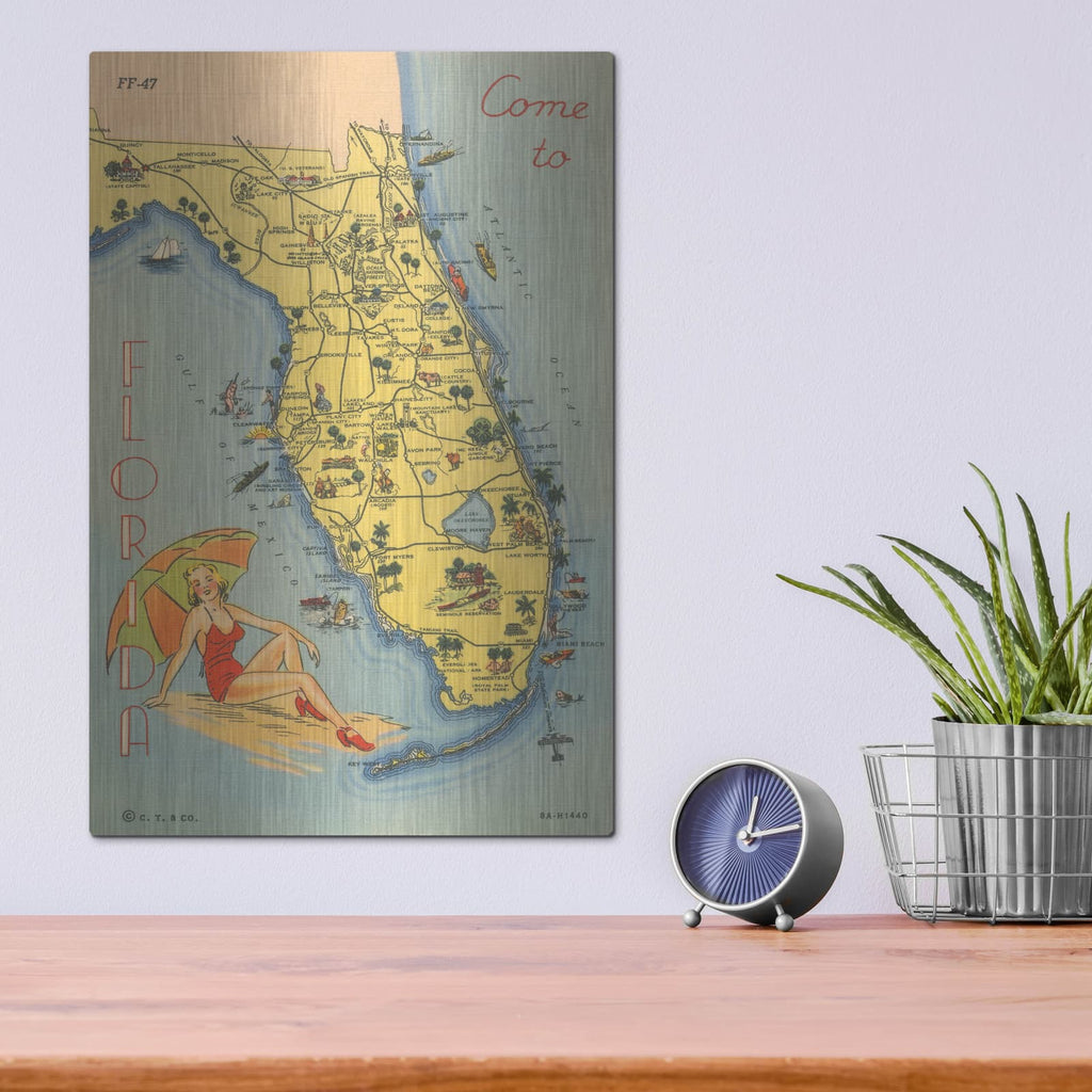 'Florida Postcard 6' by Wild Apple Portfolio – Metal Wall Art, 12x16 room view