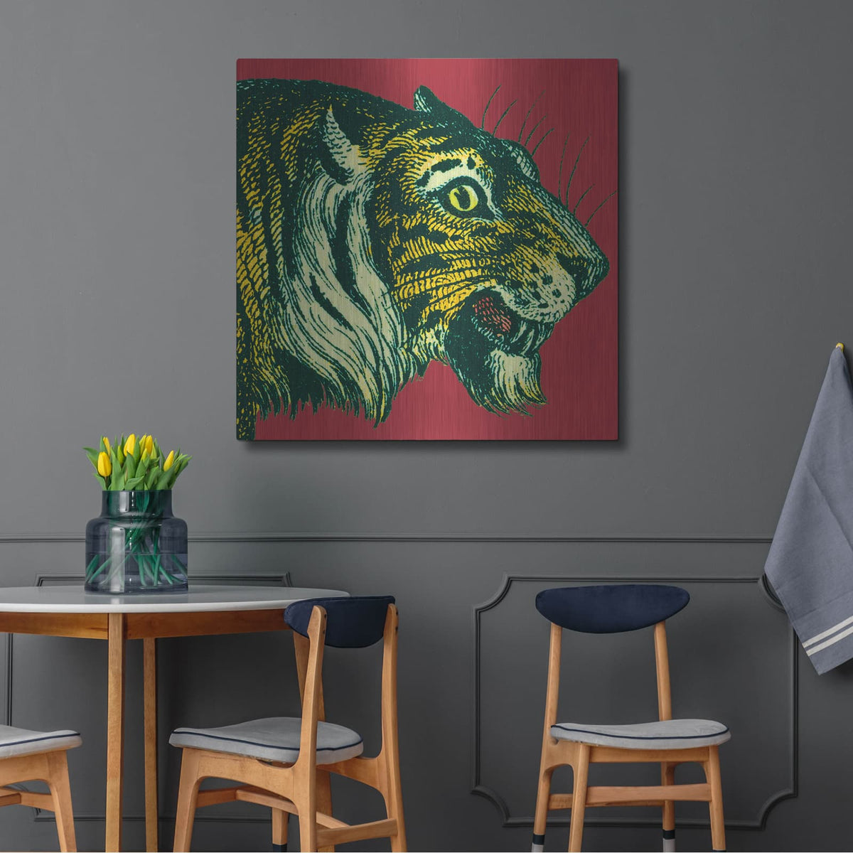 'Jungle Flair 1' by Wild Apple Portfolio – Metal Wall Art, 36x36 room view