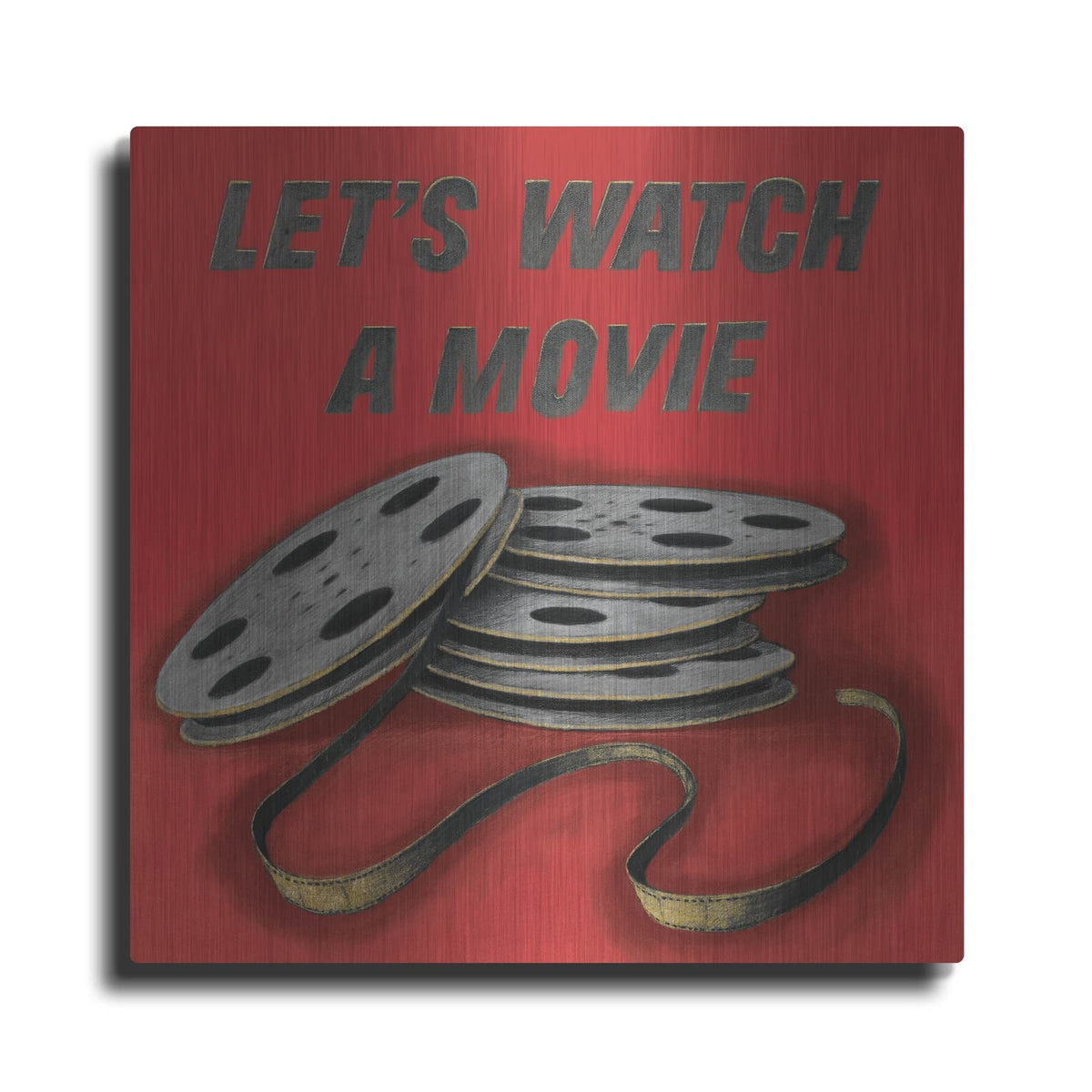 'Lets Watch A Movie Red' by Wild Apple Portfolio – Metal Wall Art
