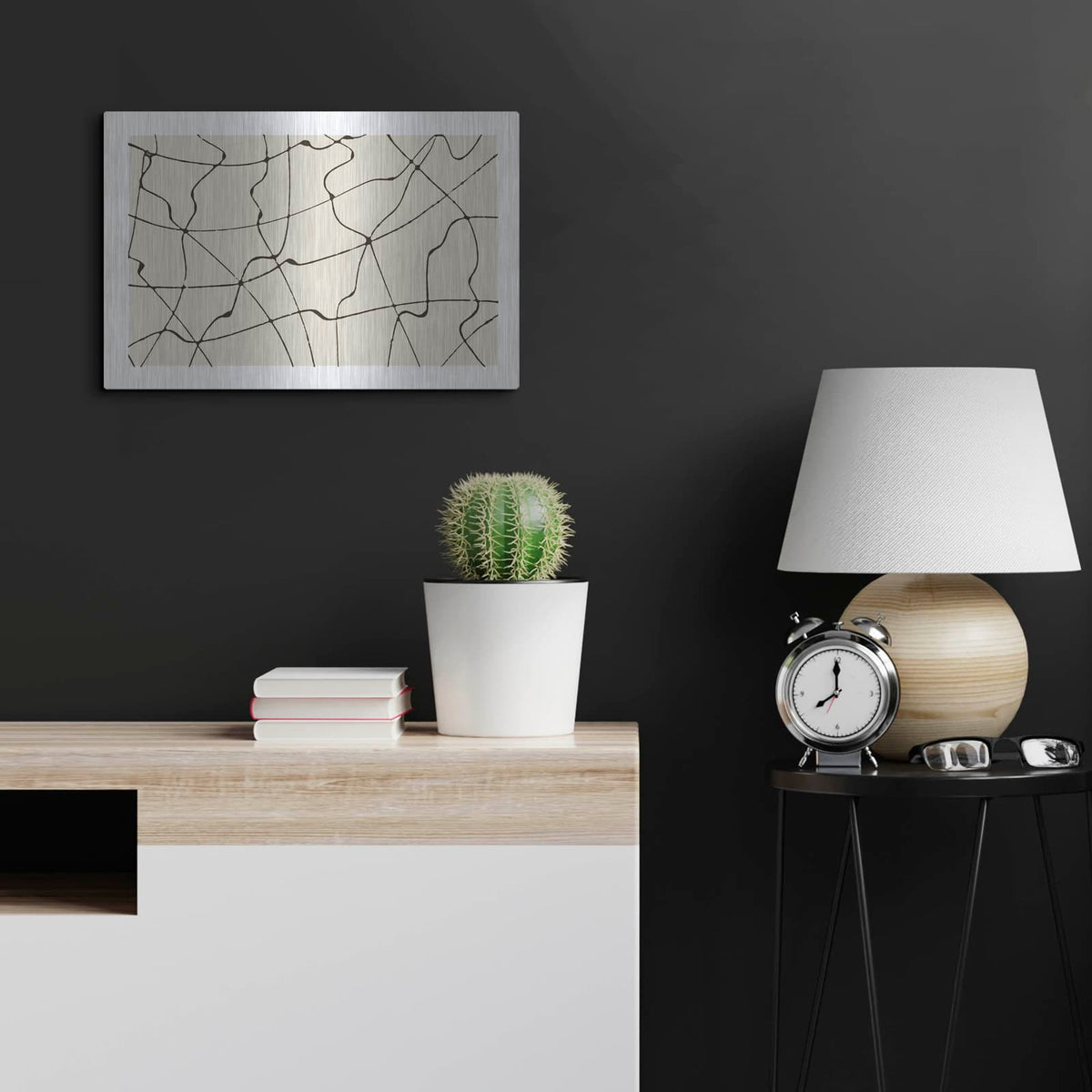'Map To Nowhere' by Wild Apple Portfolio – Metal Wall Art, 24x16 room view