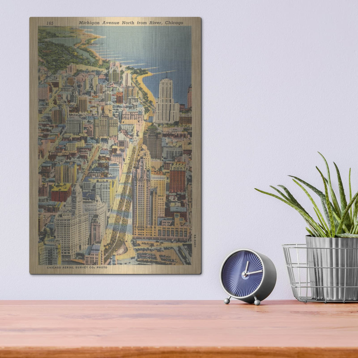 'Michigan Avenue North From River Chicago' by Wild Apple Portfolio – Metal Wall Art, 12x16 room view