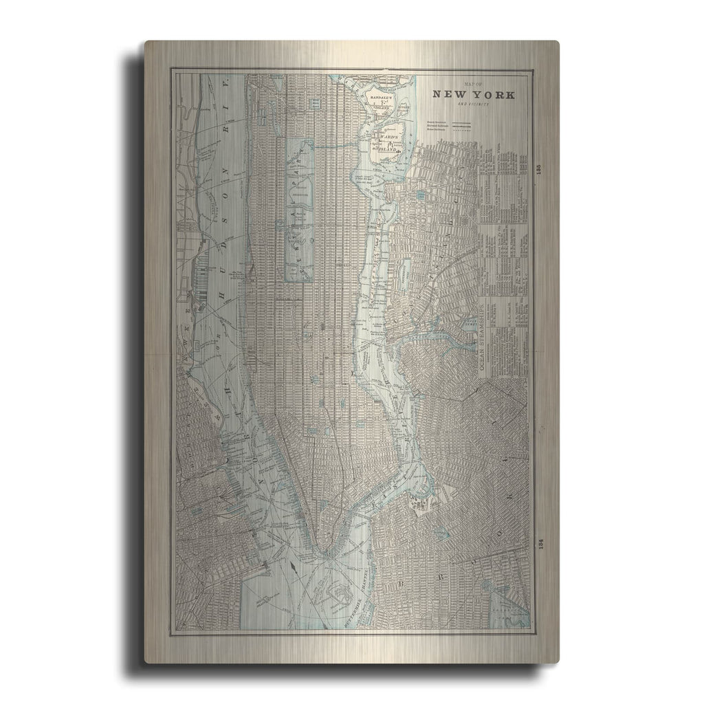 'New York City Map' by Wild Apple Portfolio – Metal Wall Art