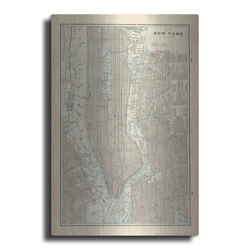 'New York City Map' by Wild Apple Portfolio – Metal Wall Art
