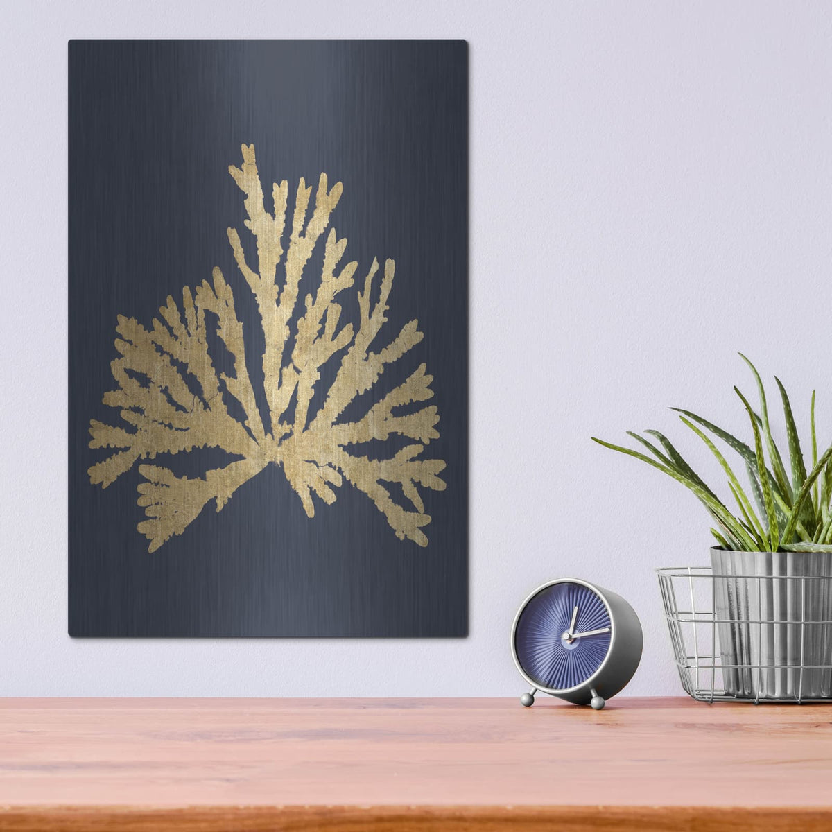 'Pacific Sea Mosses 4 Indigo' by Wild Apple Portfolio – Metal Wall Art, 12x16 room view