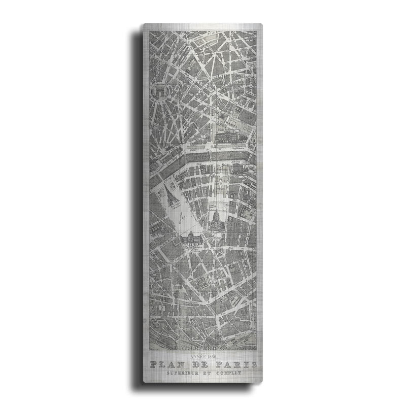 'Plan De Paris Panel On Wood' by Wild Apple Portfolio – Metal Wall Art