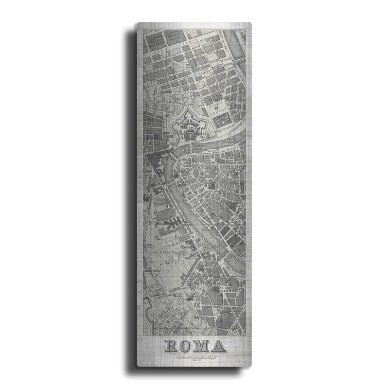 'Roma Map Panel On Wood' by Wild Apple Portfolio – Metal Wall Art