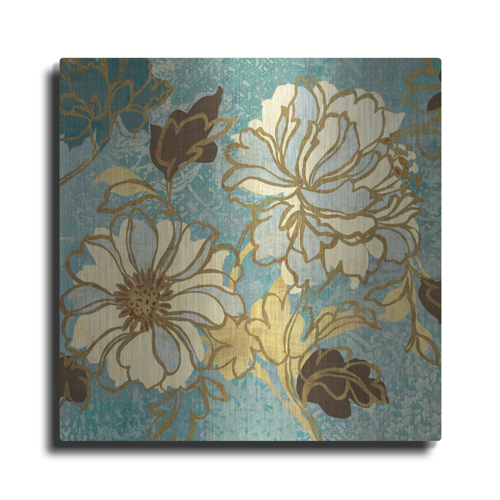 'Sophias Flowers Blue 1' by Wild Apple Portfolio – Metal Wall Art