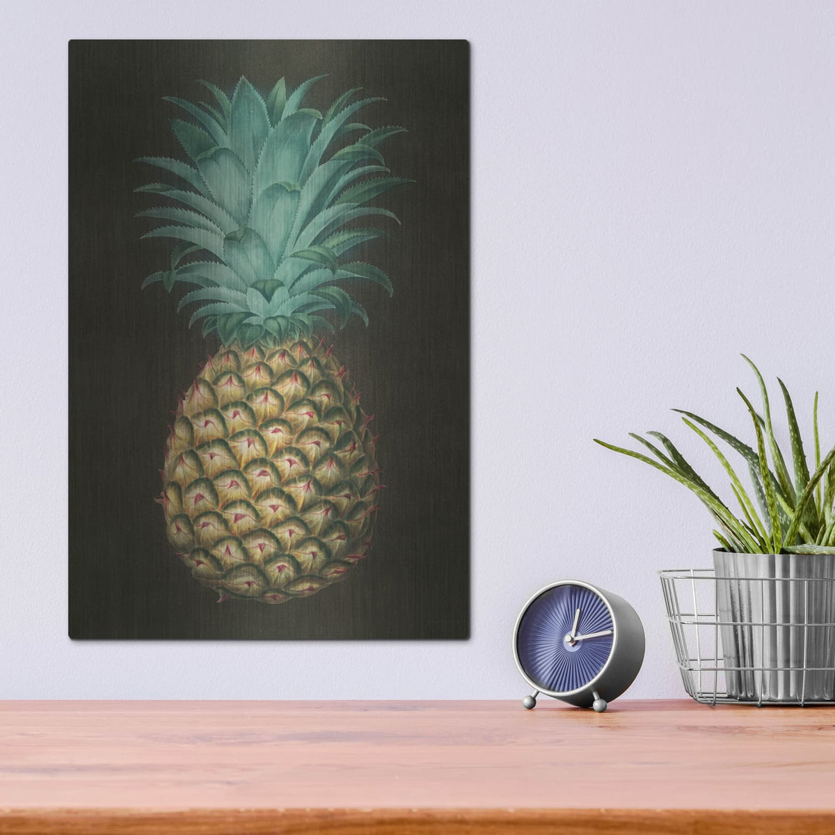 'Vintage Pineapple 1' by Wild Apple Portfolio – Metal Wall Art, 12x16 room view