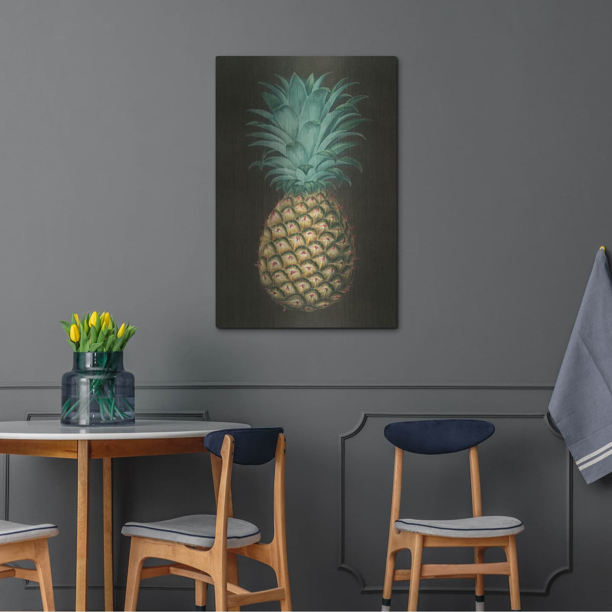 'Vintage Pineapple 1' by Wild Apple Portfolio – Metal Wall Art, 24x36 room view