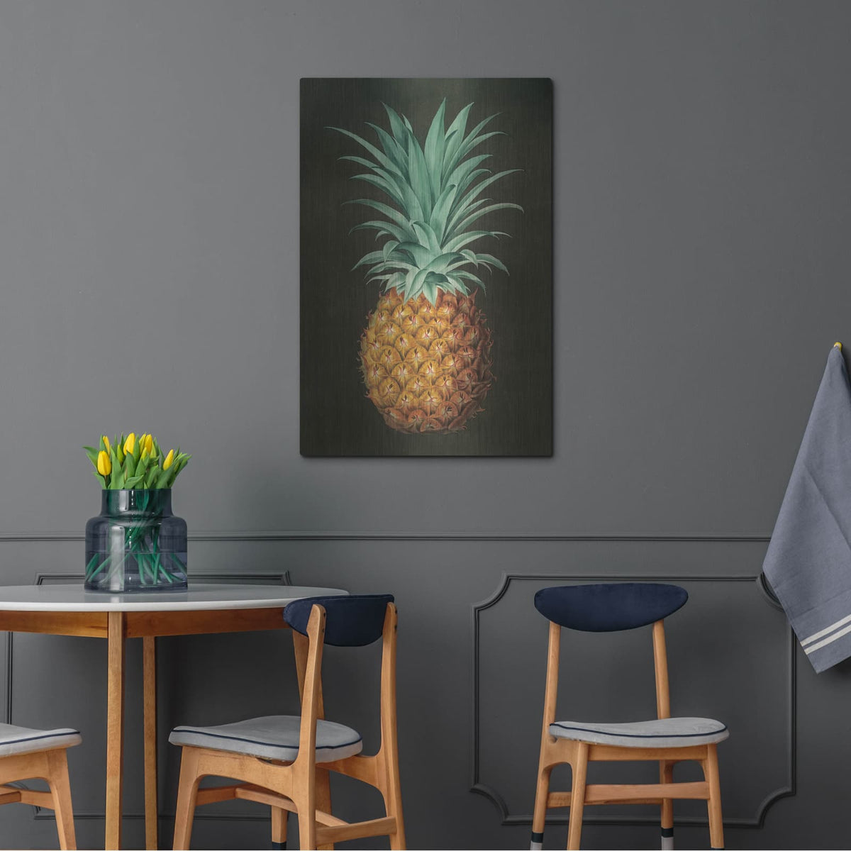 'Vintage Pineapple 2' by Wild Apple Portfolio – Metal Wall Art, 24x36 room view