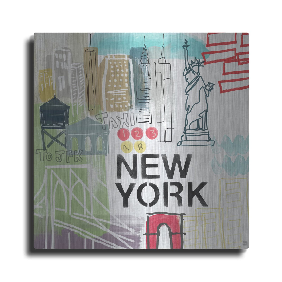 'New York' by Linda Woods – Metal Wall Art