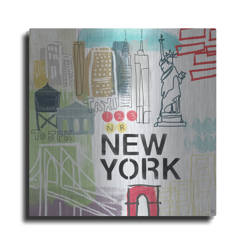 'New York' by Linda Woods – Metal Wall Art