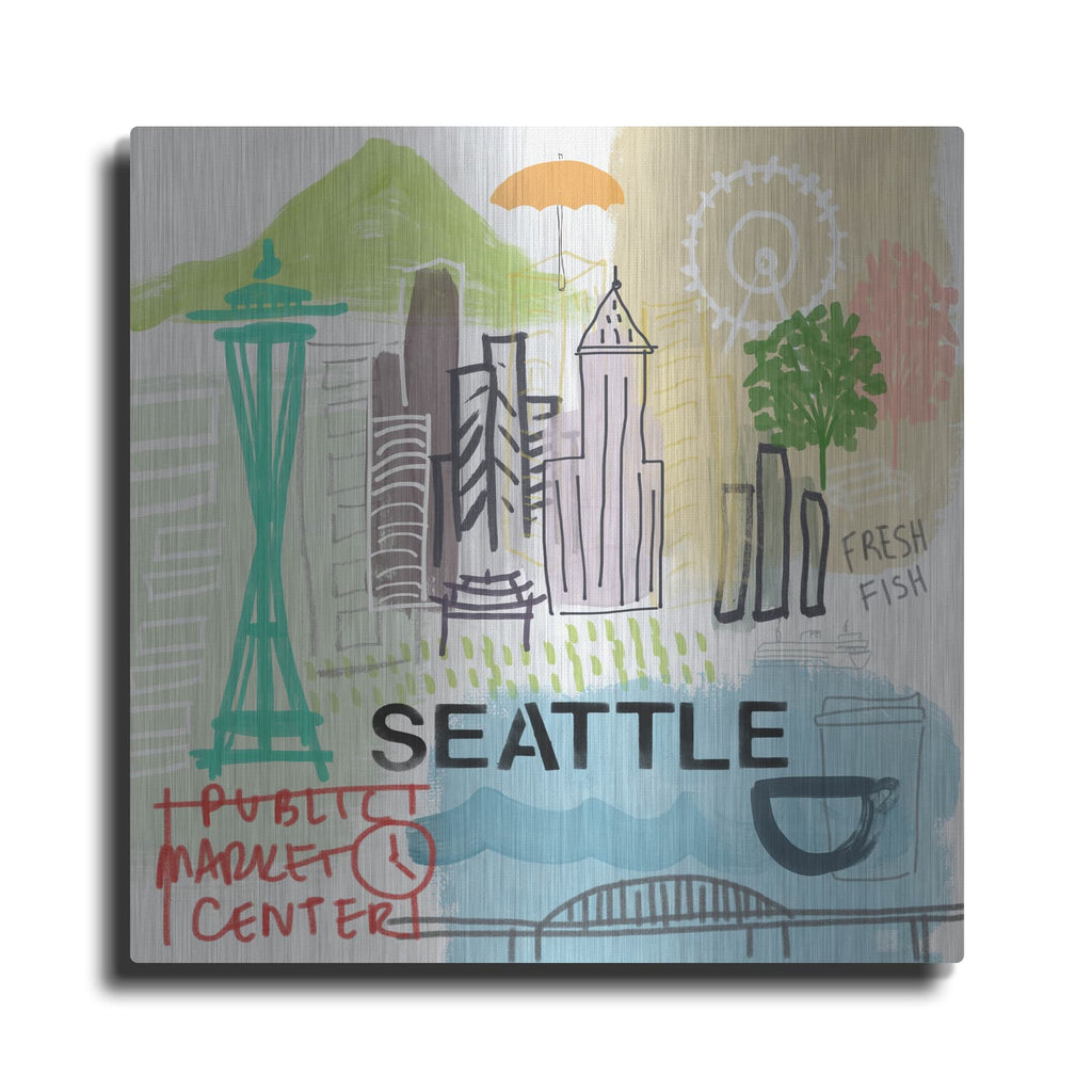 'Seattle' by Linda Woods – Metal Wall Art