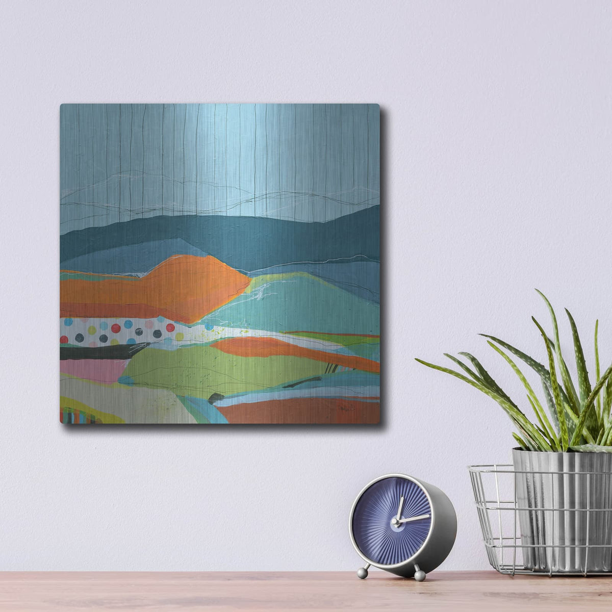 'Colorfield No. 14' by Jan Weiss – Metal Wall Art, 12x12 room view