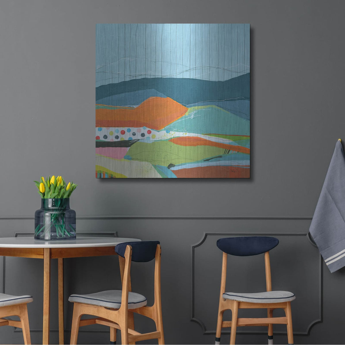 'Colorfield No. 14' by Jan Weiss – Metal Wall Art, 36x36 room view