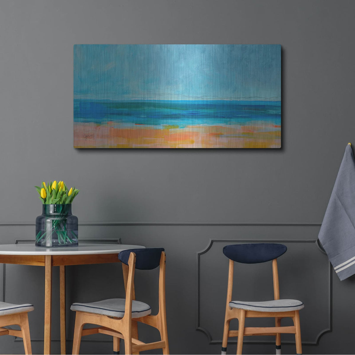 'Just A Day At The Beach 1' by Jan Weiss – Metal Wall Art, 48x24 room view
