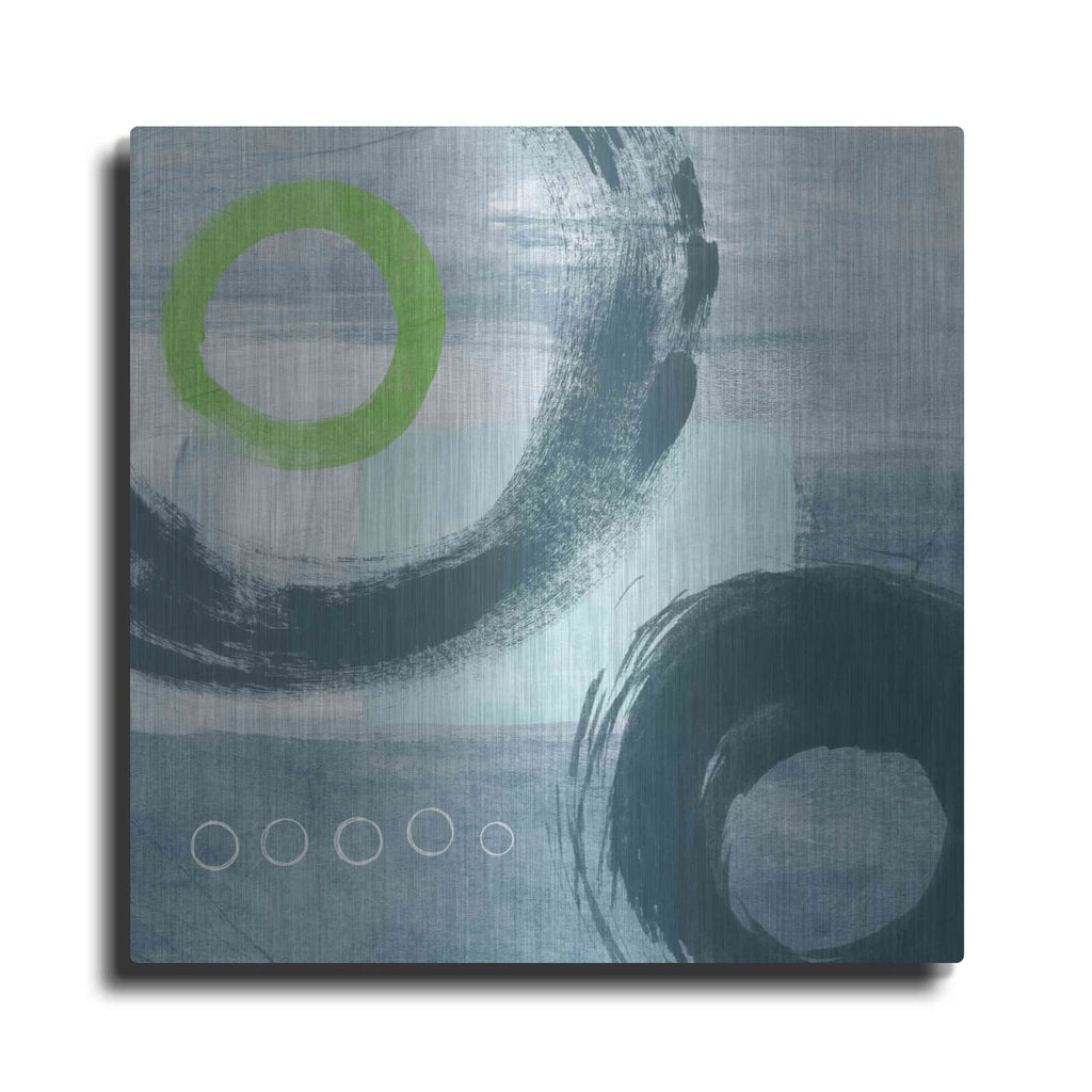 'Blue Circles I' by Linda Woods – Metal Wall Art