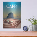'Capri Italy Travel Poster' by Arctic Frame – Metal Wall Art, 12x16 room view