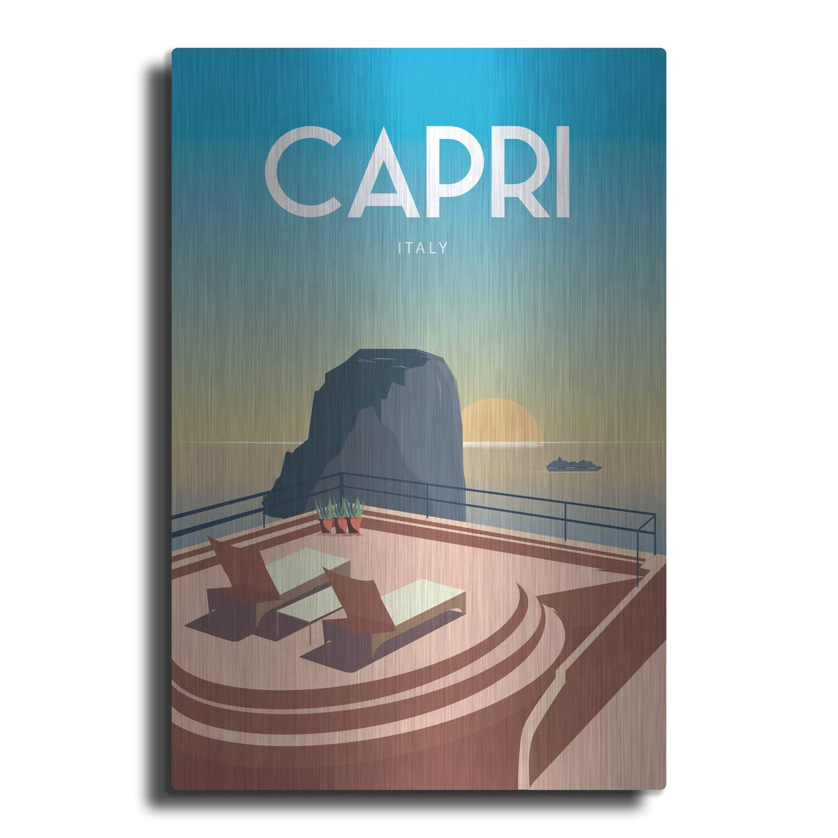 'Capri Italy Travel Poster' by Arctic Frame – Metal Wall Art