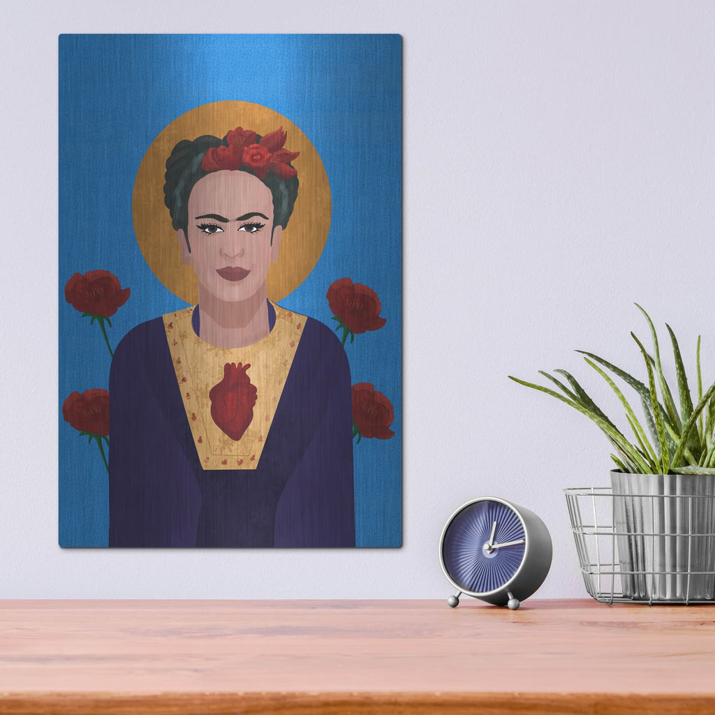 'Frida Kahlo' by Arctic Frame – Metal Wall Art, 12x16 room view